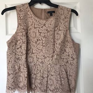J.Crew Lace Peplum Top